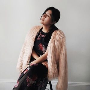 Light Pink Faux Fur Coat